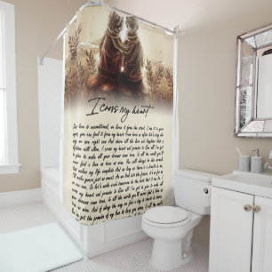 I Cross My Heart Couple Golden Anniversary Gift Shower Curtain