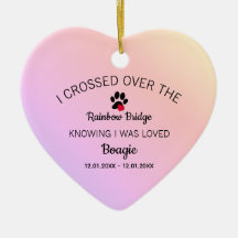 I Crossed Over The Rainbow Bridge Memorial Heart