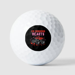 I Crush Hearts Monster Truck Toddler Boys Valentin Golf Balls