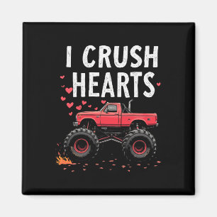 I Crush Hearts Monster Truck Valentine Boys Kids Magnet