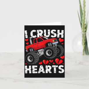 I Crush Hearts Valentine Monster Truck Boys Toddle Card