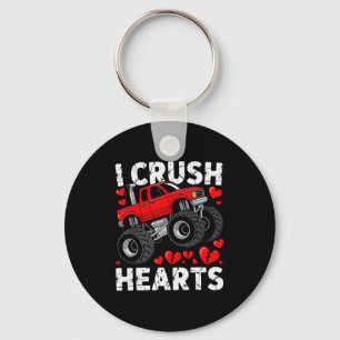 I Crush Hearts Valentine Monster Truck Boys Toddle Key Ring