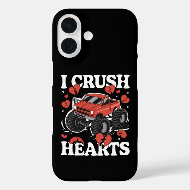 I Crush Hearts Valentine's Day Monster Truck Case-Mate iPhone Case (Back)