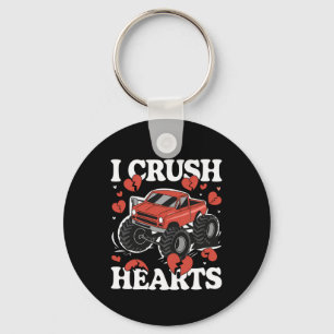 I Crush Hearts Valentine's Day Monster Truck Key Ring
