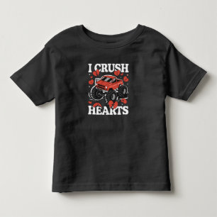I Crush Hearts Valentine's Day Monster Truck Toddler T-Shirt