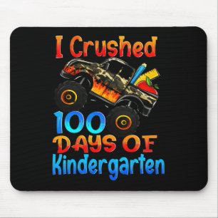 I Crushed 100 Days Of Kindergarten Monster Trucks Mouse Pad
