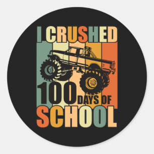 I Crushed 100 Days Of School 100th Day Of School V Classic Round Sticker