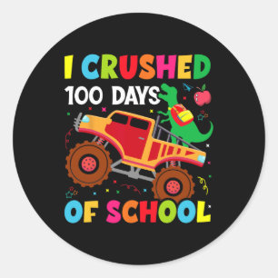 I Crushed 100 Days Of School 1 Classic Round Sticker