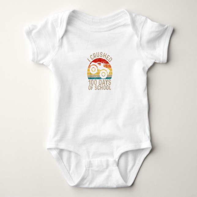 I Crushed 100 Days of School Baby Bodysuit (Front)