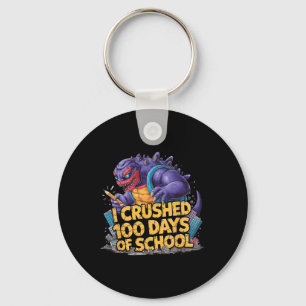 I Crushed 100 Days Of School Boys Kids - Monster D Key Ring