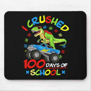 I Crushed 100 Days Of School Boys Monster Truck Mouse Pad
