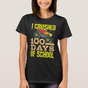 I Crushed 100 Days Of School Boys Monster Truck T-Shirt