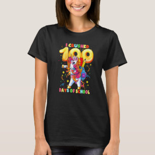 I Crushed 100 Days of School Flossing Unicorn for T-Shirt