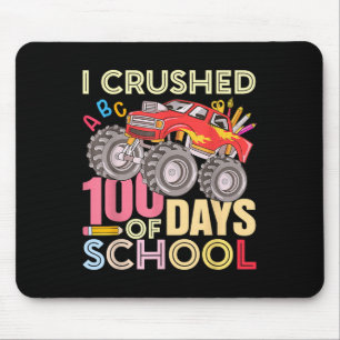 I Crushed 100 Days Of School For Boys Monster Truc Mouse Pad