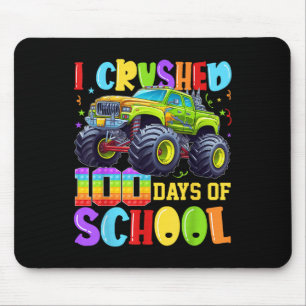 I Crushed 100 Days Of School Kid Boy Monster Truck Mouse Pad