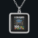 I Crushed 100 Days of School Monster Truck Boys Silver Plated Necklace<br><div class="desc">100 Days of School Monster Truck 100th Day of School Boys</div>