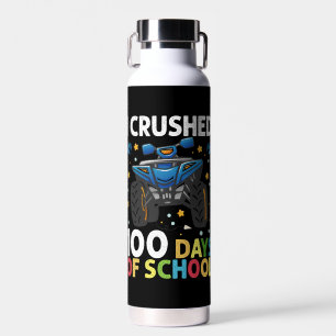 I Crushed 100 Days of School Monster Truck Boys Water Bottle