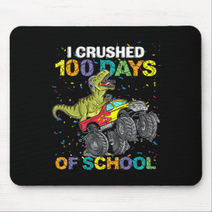 I Crushed 100 Days Of School Monster Truck Dinosau Mouse Pad