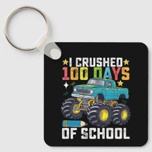 I Crushed 100 Days Of School Monster Truck Key Ring