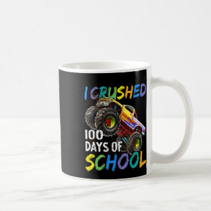 I Crushed 100 Days Of School Monster Truck Kids Bo Coffee Mug
