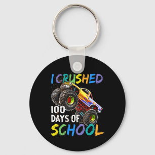I Crushed 100 Days Of School Monster Truck Kids Bo Key Ring