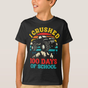 I Crushed 100 Days Of School Monster Truck Kids T-Shirt