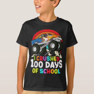 I Crushed 100 Days Of School Monster Truck Kids T-Shirt