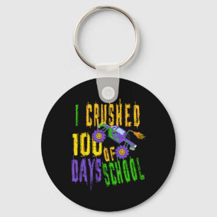 I Crushed 100 Days of School  - Monster Truck Love Key Ring