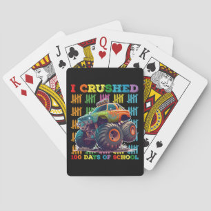 I Crushed 100 Days Of School Monster Truck Playing Cards
