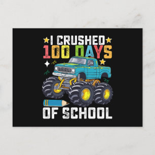 I Crushed 100 Days Of School Monster Truck Postcard
