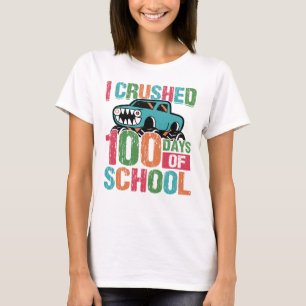 I Crushed 100 Days of School Monster Truck T-Shirt