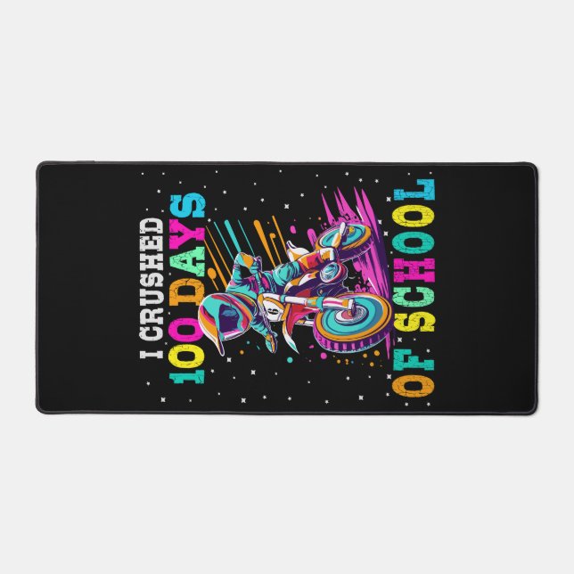 I crushed 100 days of school Motocross Desk Mat (Front)