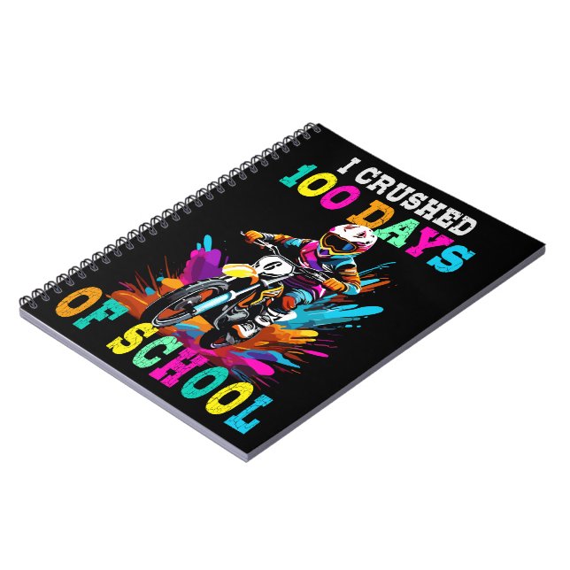I crushed 100 days of school Motocross Notebook (Left Side)