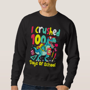 I Crushed 100 Days Of School Tee Dinosaur Kids Boy