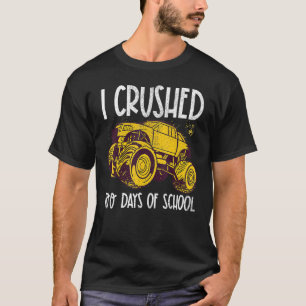 I Crushed 100 Days Of School Truck Boys 100th Day T-Shirt