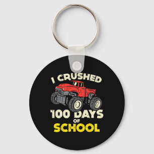 I Crushed 100 Days School Monster Truck 100th Day Key Ring