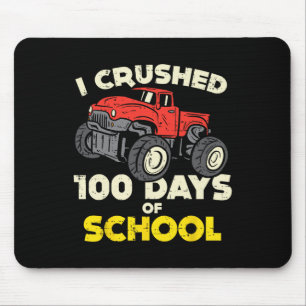 I Crushed 100 Days School Monster Truck 100th Day Mouse Pad