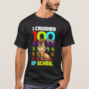 I Crushed 100th Day Of School Kids German Shepherd T-Shirt