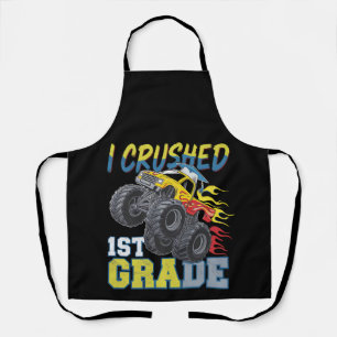 I Crushed 1st Grade Monster Truck Funny Graduation Apron