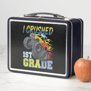 I Crushed 1st Grade Monster Truck Funny Graduation Metal Lunch Box