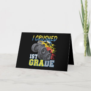 I Crushed 1st Grade Monster Truck Funny Graduation Thank You Card