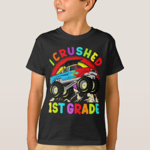 I Crushed 1st Grade Monster Truck Graduation Cap T-Shirt