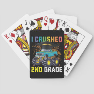 I Crushed 2nd Grade Monster Truck Graduation Playing Cards