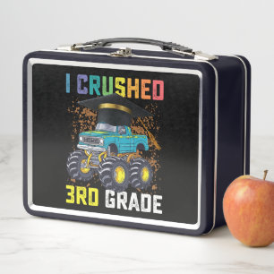 I Crushed 3rd Grade Monster Truck Graduation Metal Lunch Box