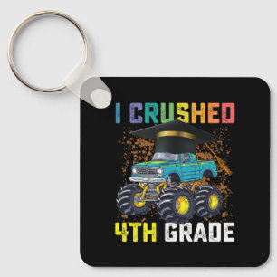 I Crushed 4th Grade Monster Truck Graduation Key Ring