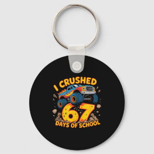 I Crushed 67 Days Of School 67th Day Of School Boy Key Ring