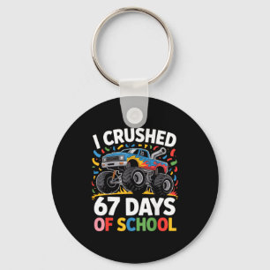 I Crushed 67 Days Of School For Kids Monster Truck Key Ring
