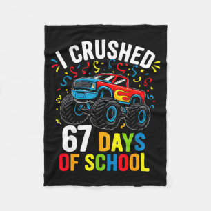 I Crushed 67 Days Of School Funny Six Seven Meme B Fleece Blanket