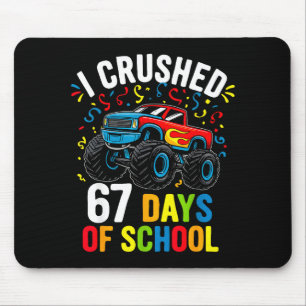 I Crushed 67 Days Of School Funny Six Seven Meme B Mouse Pad