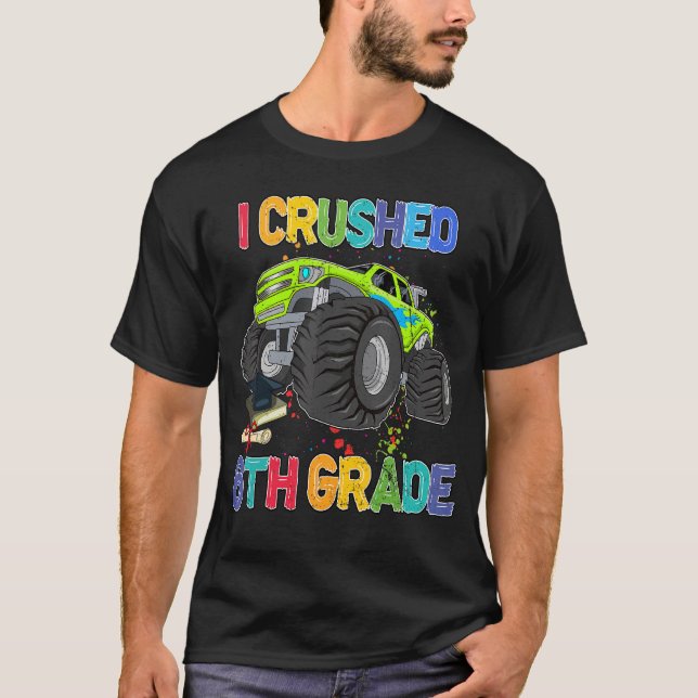 I crushed 6th grade 100 Days of school Boys Girls  T-Shirt (Front)